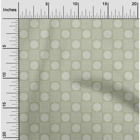oneOone Cotton Poplin Fabric Stripe & Circle Patchwork Printed Craft Fabric BTY 42 Inch Wide