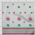thumbnail image 1 of oneOone Cotton Poplin Fabric Stripe & Floral Panel Print Fabric By Yard 56 Inch Wide, 1 of 3