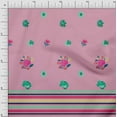 thumbnail image 1 of oneOone Cotton Poplin Fabric Stripe & Floral Panel Printed Fabric 1 Yard 42 Inch Wide, 1 of 3