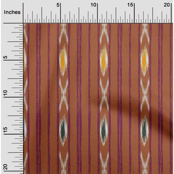 oneOone Cotton Poplin Fabric Stripe Ikat Fabric Prints By Yard 42 Inch Wide