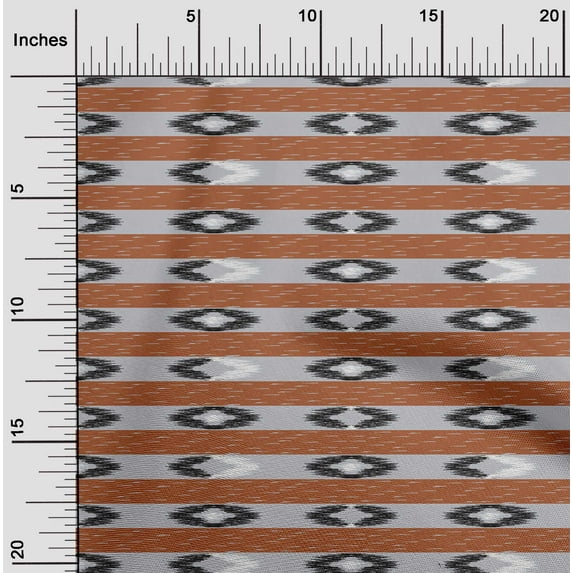 oneOone Cotton Poplin Fabric Stripe Ikat Print Fabric By The Yard 42 Inch Wide