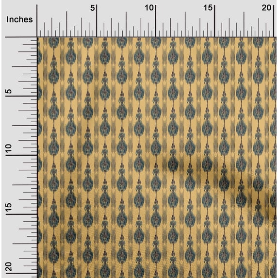 oneOone Cotton Poplin Fabric Stripe Ikat Printed Craft Fabric BTY 42 Inch Wide