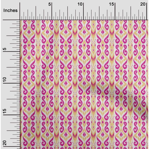 oneOone Cotton Poplin Fabric Stripe & Swirl Ikat Print Fabric By Yard 42 Inch Wide