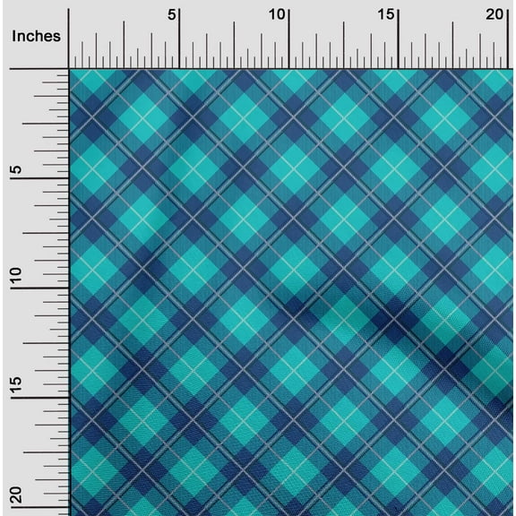 oneOone Cotton Poplin Fabric Tartan Check Fabric Prints By Yard 56 Inch Wide