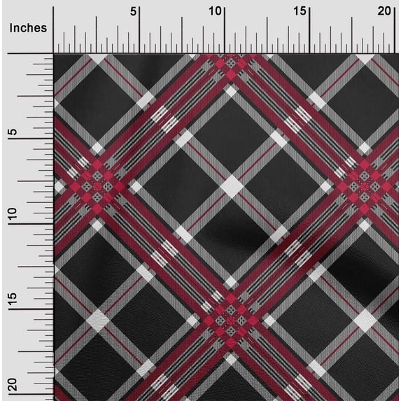 oneOone Cotton Poplin Fabric Tartan Check Fabric Prints By Yard 56 Inch Wide
