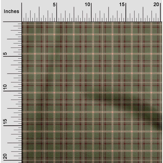 oneOone Cotton Poplin Fabric Tartan Check Print Fabric By The Yard 42 Inch Wide
