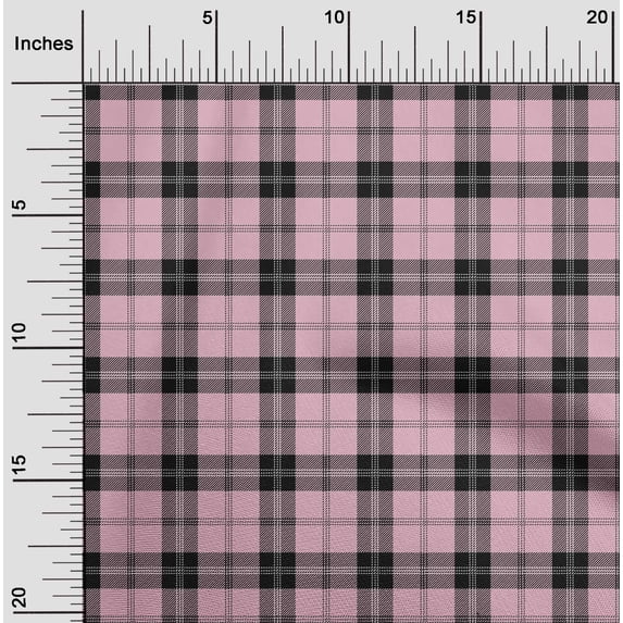 oneOone Cotton Poplin Fabric Tartan Check Printed Fabric 1 Yard 42 Inch Wide