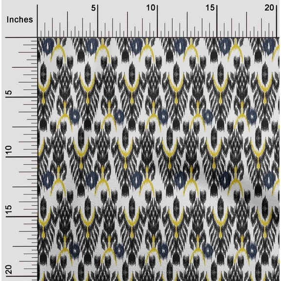 oneOone Cotton Poplin Fabric Tree Style Ikat Print Fabric BTY 42 Inch Wide