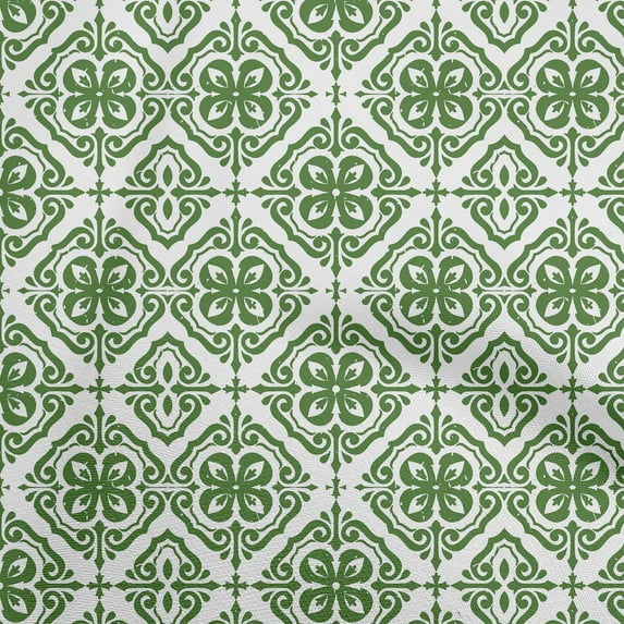 oneOone Cotton Poplin Forest Green Fabric Mosaic Sewing Craft Projects Fabric Prints By Yard 42 Inch Wide