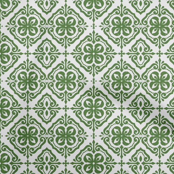 oneOone Cotton Poplin Forest Green Fabric Mosaic Sewing Craft Projects Fabric Prints By Yard 56 Inch Wide