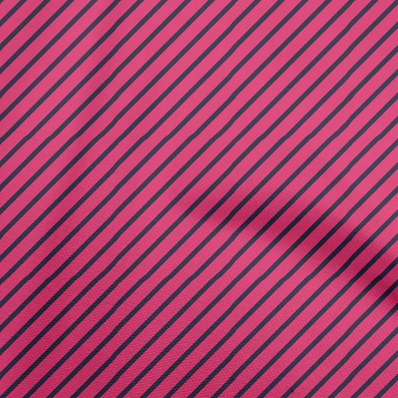 oneOone Cotton Poplin Fuschia Pink Fabric Stripes Dress Material Fabric Print Fabric By The Yard 42 Inch Wide