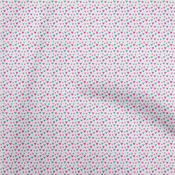 oneOone Cotton Poplin Fuschia Pink Fabric Valentine Heart Sewing Fabric By The Yard Printed Diy Clothing Sewing Supplies 42 Inch Wide