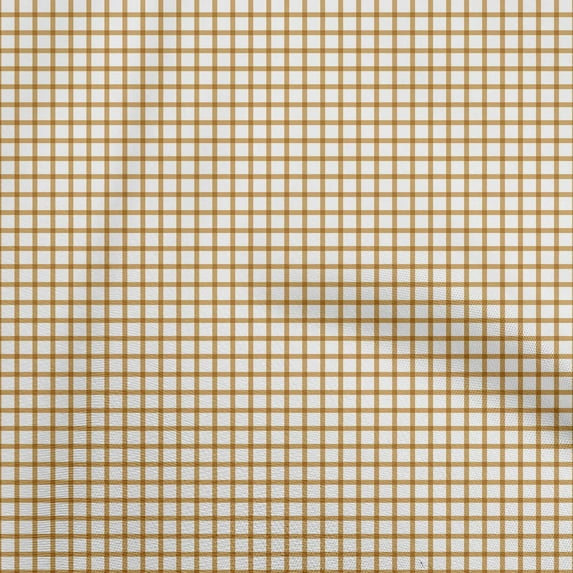 oneOone Cotton Poplin Gamboge Yellow Fabric Gingham Fabric For Sewing Printed Craft Fabric By The Yard 56 Inch Wide