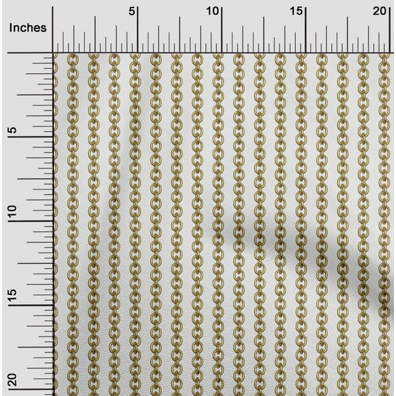 oneOone Cotton Poplin Gold Fabric Chain Geometric Dress Material Fabric Print Fabric By The Yard 56 Inch Wide