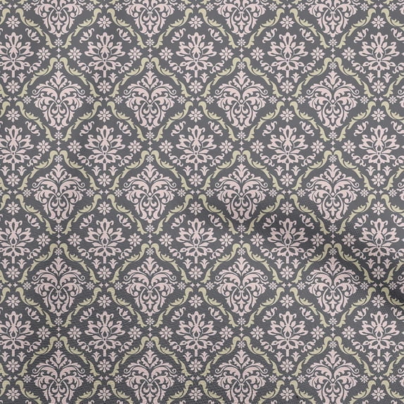 oneOone Cotton Poplin Gray Fabric Block Dress Material Fabric Print Fabric By The Yard 42 Inch Wide
