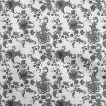 oneOone Cotton Poplin Gray Fabric Floral Sewing Material Print Fabric By The Yard 42 Inch Wide