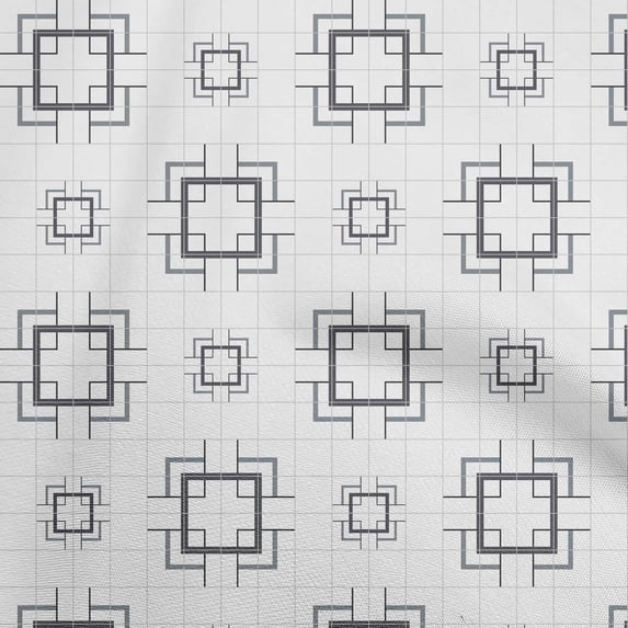oneOone Cotton Poplin Gray Fabric Geometric Sewing Material Print Fabric By The Yard 42 Inch Wide