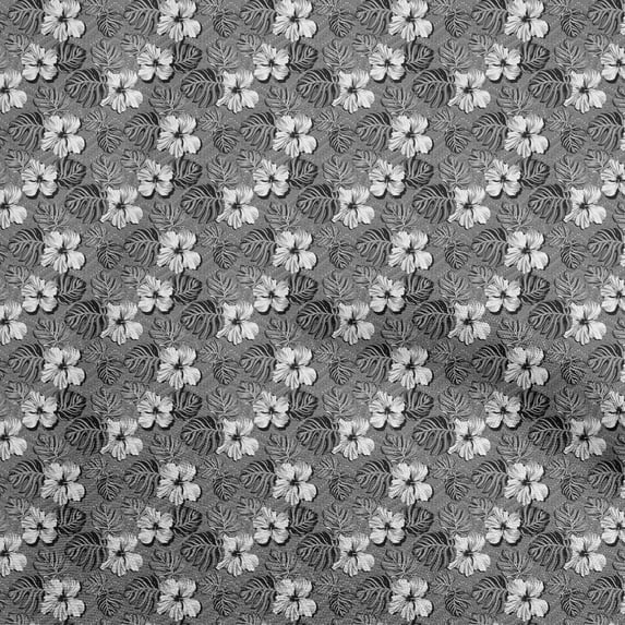 oneOone Cotton Poplin Gray Fabric Tropical Sewing Fabric By The Yard Printed Diy Clothing Sewing Supplies 42 Inch Wide