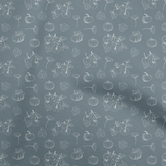 oneOone Cotton Poplin Grayish Blue Fabric Harvest Dress Material Fabric Print Fabric By The Yard 42 Inch Wide