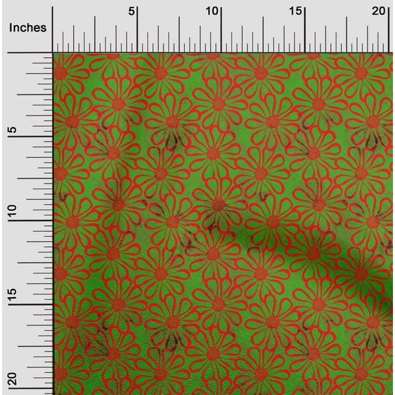 oneOone Cotton Poplin Green Fabric Batik Dress Material Fabric Prints Fabric By The Yards 56 Inches Wide