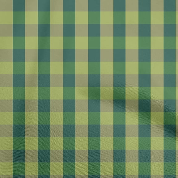 oneOone Cotton Poplin Green Fabric Check Sewing Fabric By The Yard Printed Diy Clothing Sewing Supplies 42 Inch Wide