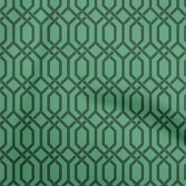 oneOone Cotton Poplin Green Fabric Geometrical Diy Clothing Quilting Fabric Print Fabric By Yard 56 Inch Wide