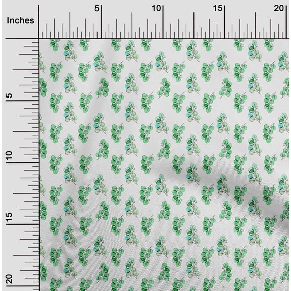 oneOone Cotton Poplin Green Fabric Leaves Dress Material Fabric Print Fabric By The Yard 56 Inch Wide