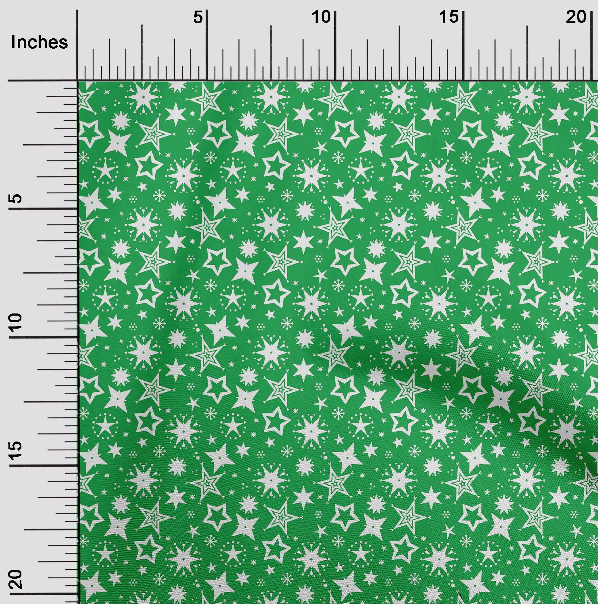 oneOone Cotton Poplin Green Fabric Merry Christmas Craft Projects Decor Fabric Printed By The Yard 56 Inch Wide-NEG
