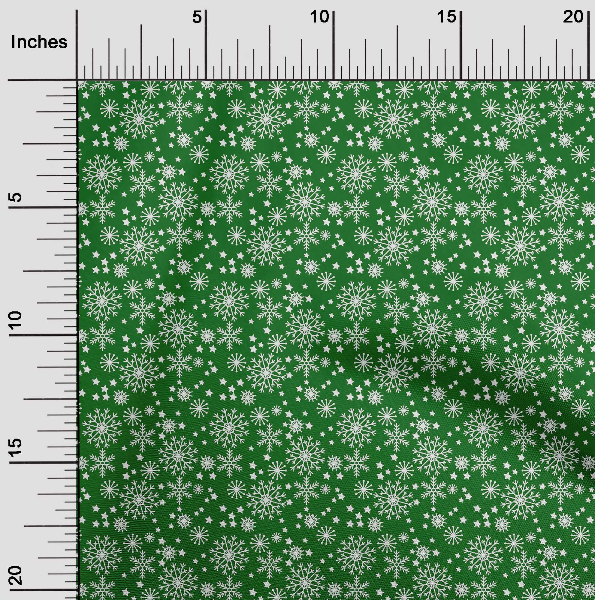 oneOone Cotton Poplin Green Fabric Merry Christmas Fabric For Sewing Printed Craft Fabric By The Yard 56 Inch Wide-B8C