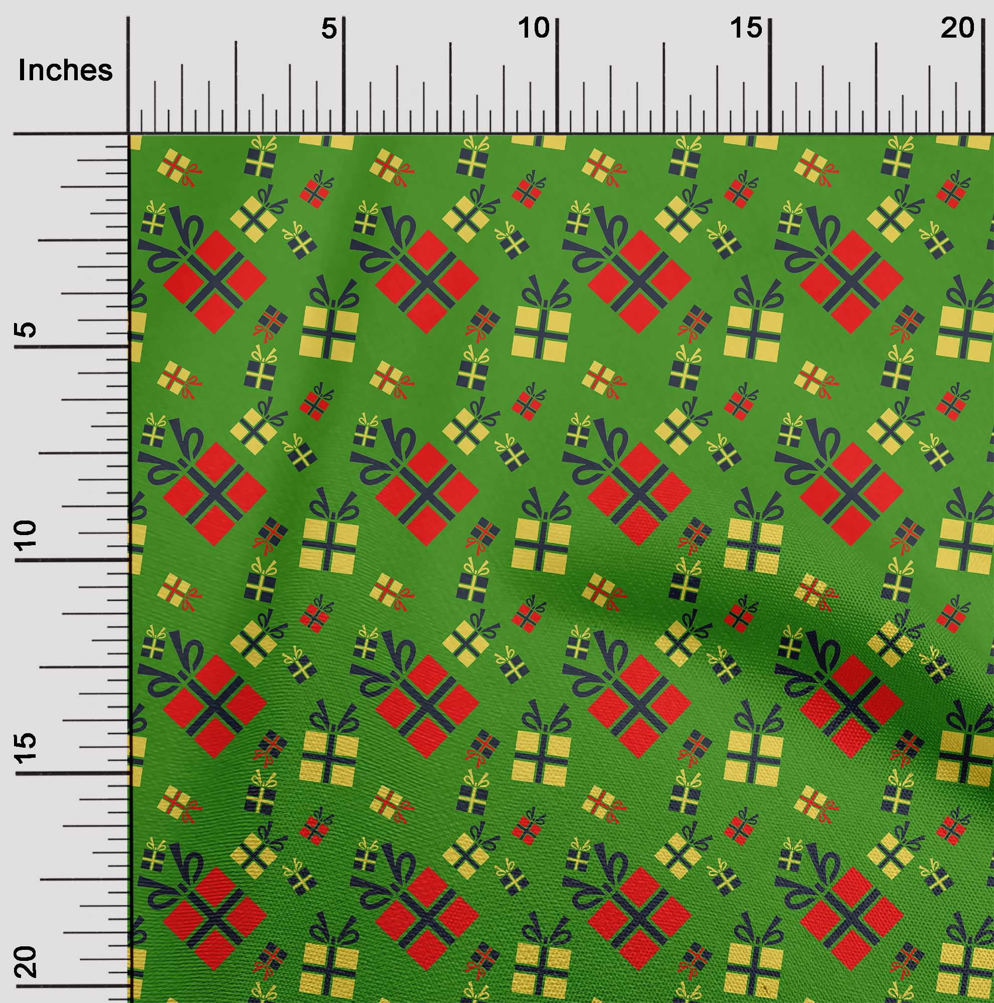 oneOone Cotton Poplin Green Fabric Merry Christmas Sewing Material Print Fabric By The Yard 42 Inch Wide-UXK