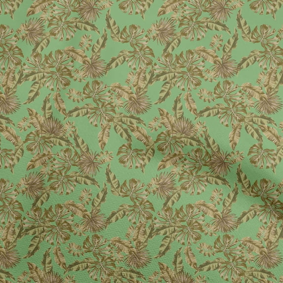 oneOone Cotton Poplin Green Fabric Tropical Sewing Fabric By The Yard Printed Diy Clothing Sewing Supplies 42 Inch Wide