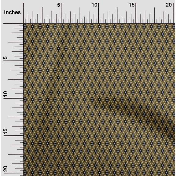 oneOone Cotton Poplin Juniper Green Fabric Argyle Check Print Sewing Fabric BTY 42 Inches Wide