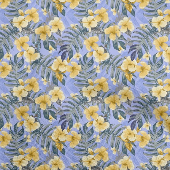 oneOone Cotton Poplin Lavender Blue Fabric Tropical Floral Dress Material Fabric Print Fabric By The Yard 56 Inch Wide