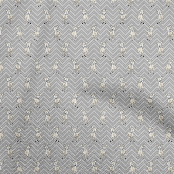 oneOone Cotton Poplin Light Gray Fabric Animal Sewing Material Print Fabric By The Yard 42 Inch Wide