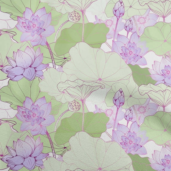 oneOone Cotton Poplin Light Green Fabric Asian Japanese Floral Sewing Fabric By The Yard Printed Diy Clothing Sewing Supplies 56 Inch Wide