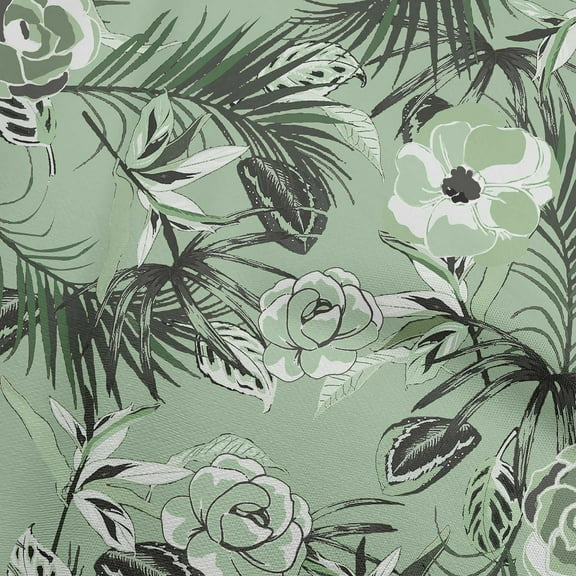 oneOone Cotton Poplin Light Green Fabric Florals Sewing Craft Projects Fabric Prints By Yard 42 Inch Wide
