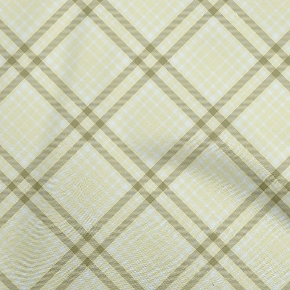 oneOone Cotton Poplin Light Green Fabric Plaid Diy Clothing Quilting Fabric Print Fabric By Yard 42 Inch Wide