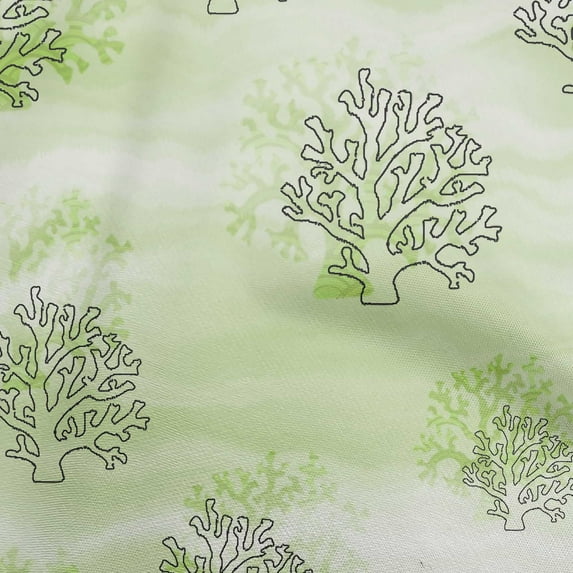 oneOone Cotton Poplin Light Green Fabric Sea Corals Quilting Supplies Print Sewing Fabric By The Yard 42 Inch Wide
