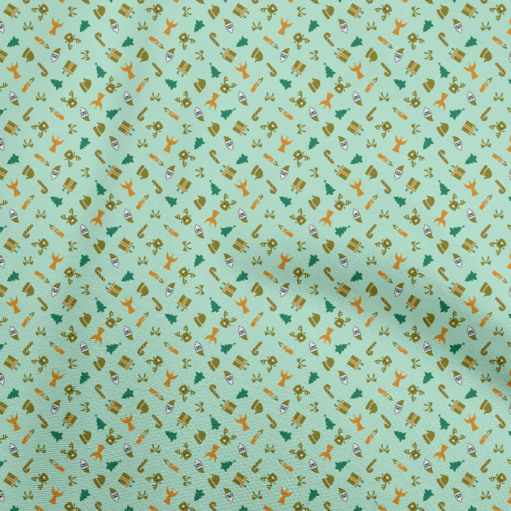 oneOone Cotton Poplin Light Mint Green Fabric Christmas Dress Material Fabric Print Fabric By The Yard 42 Inch Wide