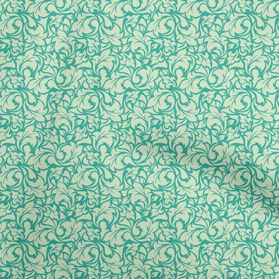 oneOone Cotton Poplin Light Mint Green Fabric Florals Craft Projects Decor Fabric Printed By The Yard 42 Inch Wide-CR