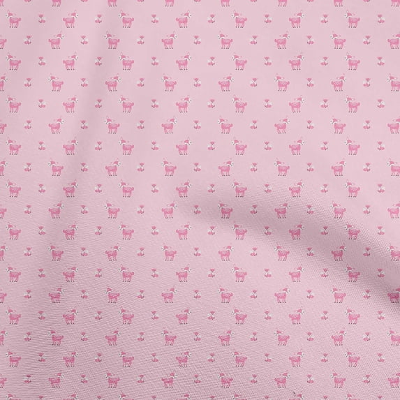 oneOone Cotton Poplin Light Pink Fabric Animal Craft Projects Decor Fabric Printed By The Yard 56 Inch Wide