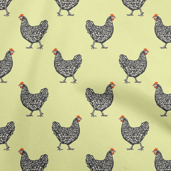 oneOone Cotton Poplin Lime Fabric Rooster Cock Diy Clothing Quilting Fabric Print Fabric By Yard 56 Inch Wide
