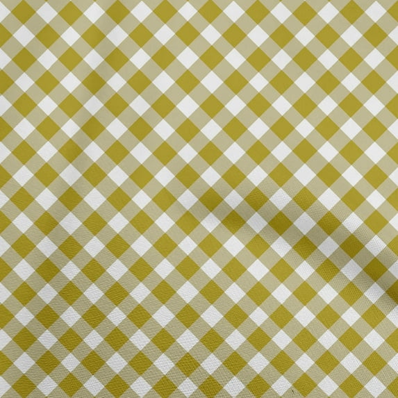 oneOone Cotton Poplin Lime Green Fabric Gingham Check Craft Projects Decor Fabric Printed By The Yard 56 Inch Wide