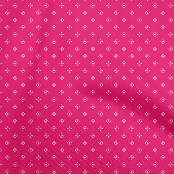 oneOone Cotton Poplin Magenta Fabric Geometric Craft Projects Decor Fabric Printed By The Yard 42 Inch Wide