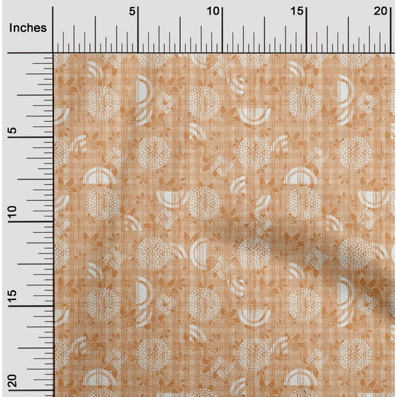 oneOone Cotton Poplin Mandys Pink Fabric Circle & floral Texture Fabric For Sewing Printed Craft Fabric By The Yard 42 Inch Wide