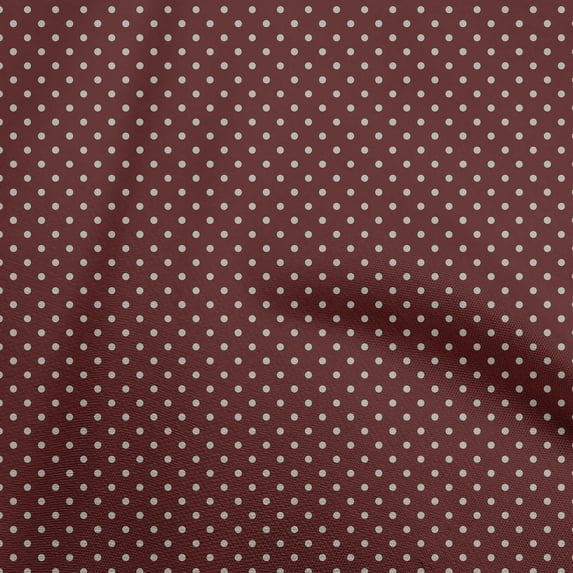 oneOone Cotton Poplin Maroon Fabric Polka Sewing Fabric By The Yard Printed Diy Clothing Sewing Supplies 56 Inch Wide