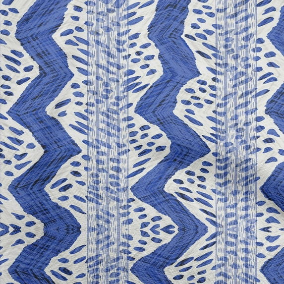 oneOone Cotton Poplin Medium Blue Fabric Animal Skin Sewing Craft Projects Fabric Prints By Yard 56 Inch Wide