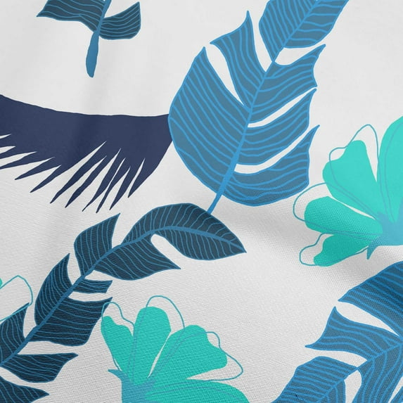 oneOone Cotton Poplin Medium Blue Fabric Tropical Dress Material Fabric Print Fabric By The Yard 42 Inch Wide