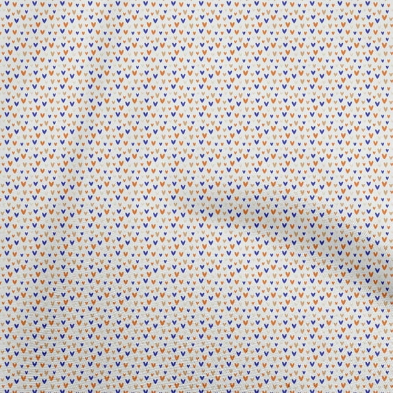 oneOone Cotton Poplin Medium Blue Fabric Valentine Heart Dress Material Fabric Print Fabric By The Yard 56 Inch Wide
