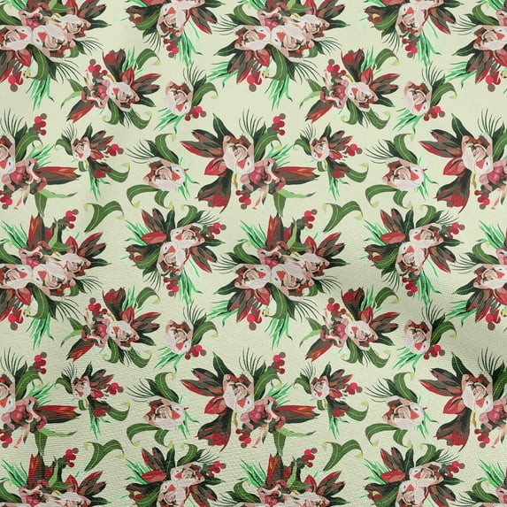 oneOone Cotton Poplin Mint Fabric Floral Fabric For Sewing Printed Craft Fabric By The Yard 42 Inch Wide